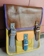 Multi Color Leather Messenger Bag