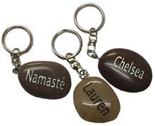 Engraved Stone Key Chain