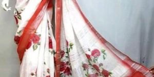 Digital Printed Linen Saree