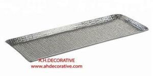 Silver Hammered Metal Tray