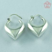 Plain Silver Hoop Handmade Earring