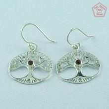 Red Garnet Gem Stone Y Earring