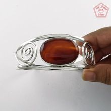 Red Onyx Stone Silver Handmade Silver Jewelry Bangle