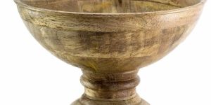 Vintage Wood Bowl with Stand