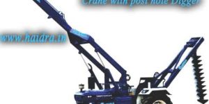 Crane with Post Hole Digger
