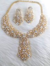 Bow Shaped American Diamond Jewelry Set