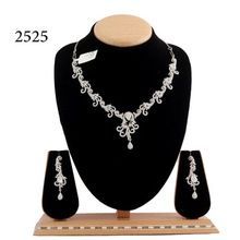 BRASS MADE AMERICAN DIAMOND DELICATE NECKLACE SET