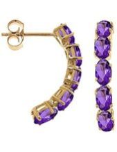 Amethyst Linear Stud Earrings