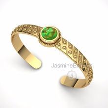 Handmade Copper Turquoise Gemstone Bangle