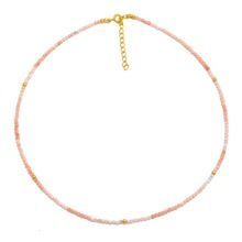 Pink Opal Silver Beaded Necklace