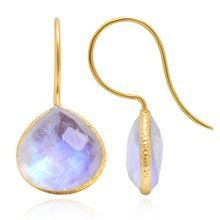 Rainbow Moonstone Gold Plated Tassel Earrings