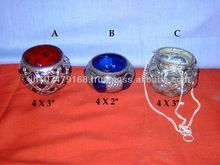 Brass and Glass Candle Holder