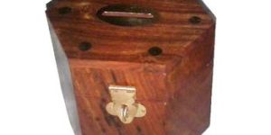 Handcrafted Wooden Box Money Bank