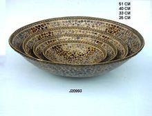 Amber Glass Mosaic Iron Bowl