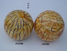 Wood and Bone Mosaic Decorative Balls