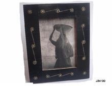 Wooden Photo Frame with Brass Inlay Repeat Patterns