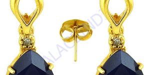 Cubic Zirconia and Dyed Sapphire Earring