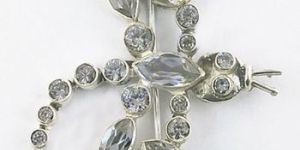 CUBIC ZIRCONIA Gemstone Brooch