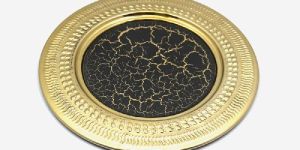 Brass Plating Glass Iron Designer Round Plate