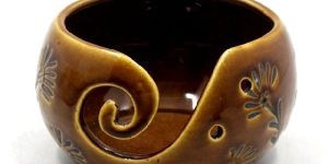 Decorative Brown Ceramic Candle Votive