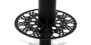 Matt Black Iron Unique Single Candle Holder