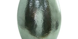 Round Aluminium Metal Stool with Wooden Seat