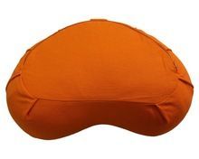 Saffron Color and Custom Embroidered Meditation Crescent Cushion