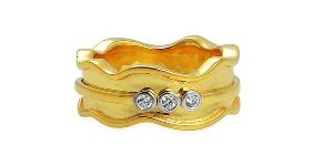 Gold Plated White CZ 925 Sterling Silver Ring