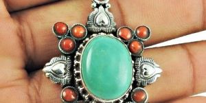 925 Silver Jewellery Beautiful Coral, Turquoise Gemstone Pendant Proveedor