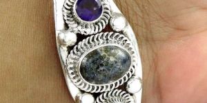 Breath of Love Multi Stone Gemstone Sterling Silver Bangle Jewellery