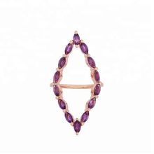 Amethyst in Rose Gold Plated Silver Ring