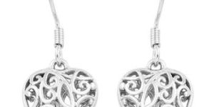 Silver J Drop Earrings