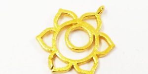 Gold Plated Brushed 20mm Star Shape Metal Charm Pendant