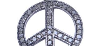 Pave Diamond Set Oxidized Silver Pendant