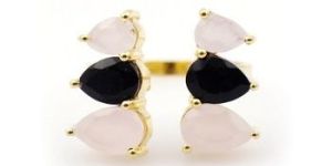 Rose Quartz And Black Onyx Rings