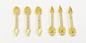 Trendy Arrow Shape Gold Plated 20mm Pave CZ Set Charm Pendant