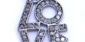 Trendy Pave Diamond LOVE Charm Pendant