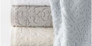 Solid Dyed Jacquard Zero Twist Cotton Towel