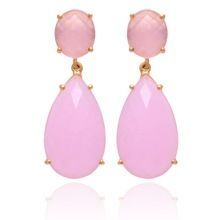 Chalcedony Gold Plated Fancy Earring