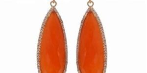 Cz Gold Plated Long Earring