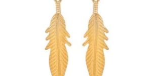 Red Chalcedony Gold Plated Fancy Leaf Earring