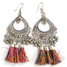 Black Metal Beads Indian Handmade Earrings