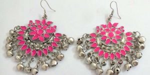 Meena Work Brass Earrings