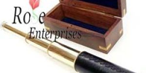 Brass Nautical Maritime Telescope with Wooden Box