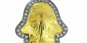 14K GOLD HAMSA HAND PENDANT