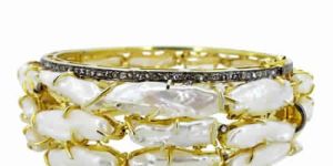 14K GOLD PEARL BANGLE JEWELRY