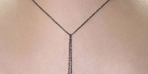 925 STERLING SILVER DIAMOND FASHION NECKLACE