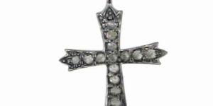 PAVE DIAMOND CROSS CHARM