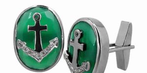 STERLING SILVER ONYX CUFFLINKS