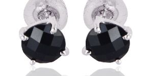 Black Onyx Gemstone 925 Silver Stud Earring